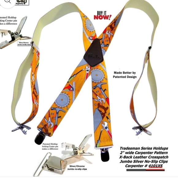 ⚡️Sale‎ ⚡️Holdup Tradesman Series Work Suspenders In Carpenter Pattern - Picture 1 of 7